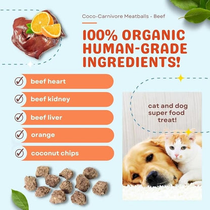 CocoTherapy 3 Pack of Coco-Canivore Meatballs Dog Treats, Beef