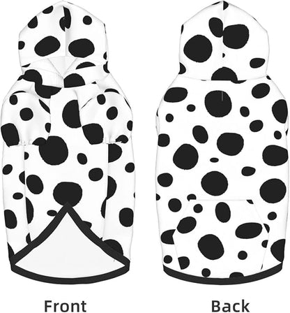 Cute Dalmatian Print Dog Hoodies，Dog Clothes with Pocket