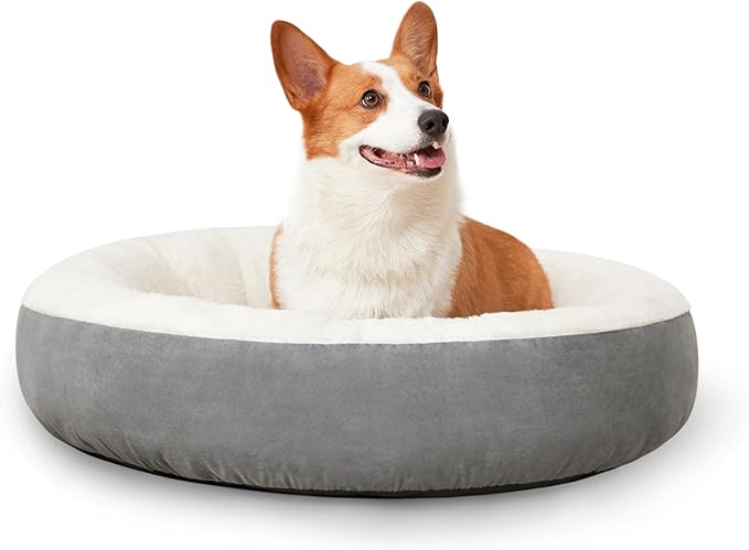 Love's cabin Round Donut Cat and Dog Cushion Bed 25in Pet