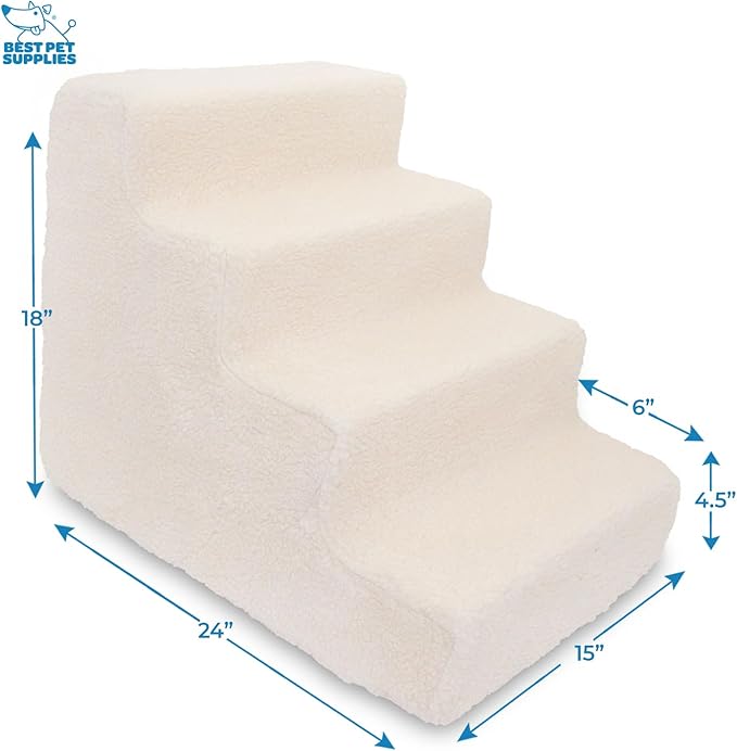 Best Pet Supplies Dog Stairs for Small Dogs & Cats 4-Step
