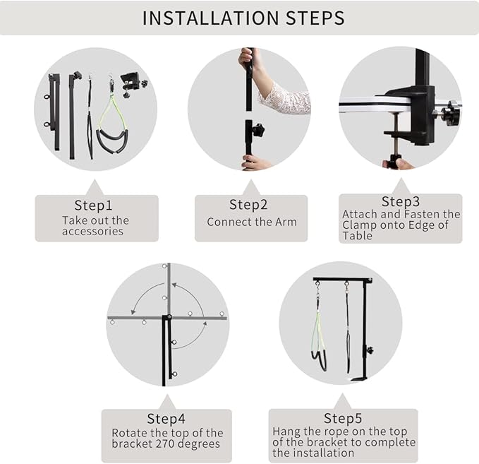 Foldable Pet Dog Grooming Arm with Clamp 35.5" Height