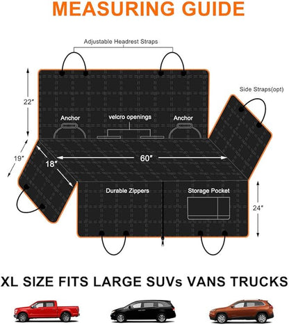 Xlarge Dog Car Seat Cover for Back Seat Dog Seat Cover Hammock for Truck SUV