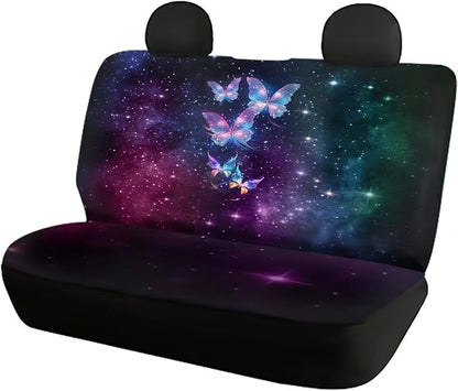 Glowing Butterfly Car Seat Cover Set Front and
