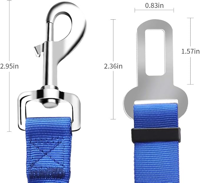 Dog seat Belt 2 Pack Adjustable Elastic Durable Nylon Pet Dog Car Seat Belt Pet Puppy Safety Leash Leads Car Vehicle Seatbelt for Dogs,Cats and Pets (Blue)