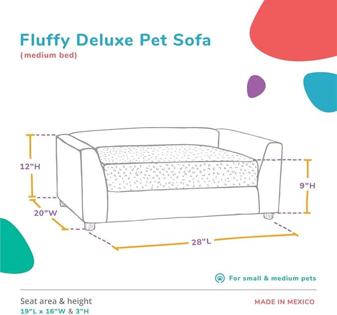 Keet Fluffy Deluxe Pet Bed 28.0" L 20.0" W 12.0" Th
