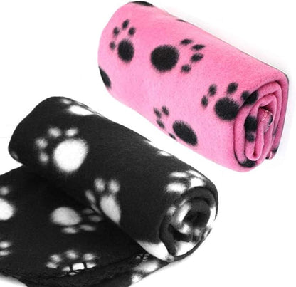 Pet Blanket for Cat & Dog Sleep Mat Bed Cover Soft Warm Blanket for Hamster Puppy and Other Animals (Medium, Black+Pink-2)