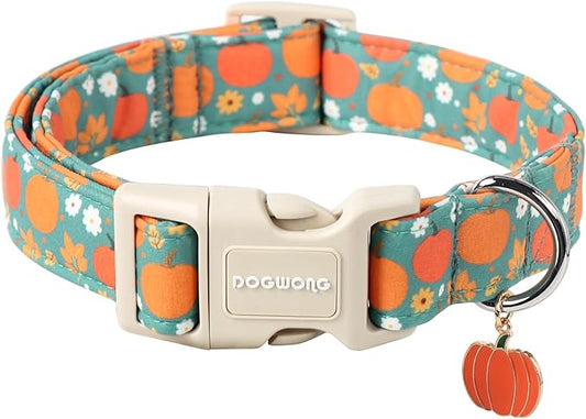 DOGWONG Fall Pumpkin Dog Collar- Cute Fall Holiday