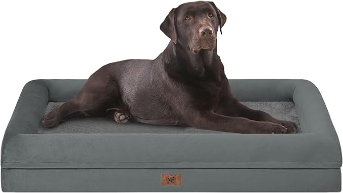 Orthopedic Washable Large Dog Bed: Jumbo Dog Bed Bolster Waterproof