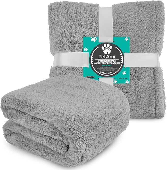 PetAmi Fluffy Waterproof Dog Blanket Fleece 90x90)