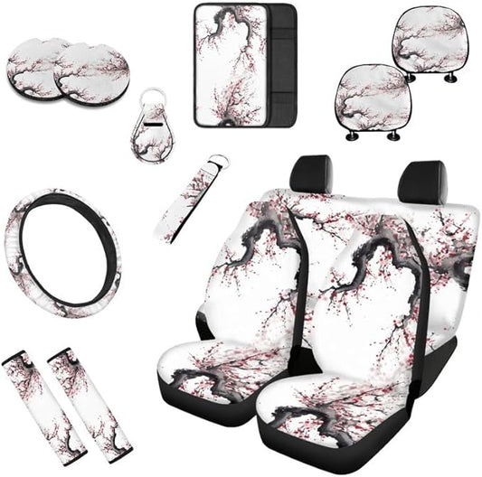 Chinese Plum Blossom Car Seat Covers Full Set