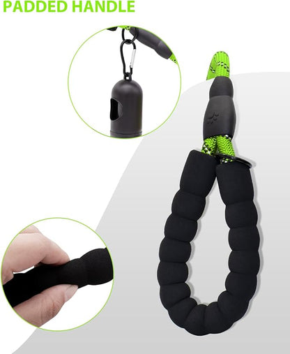 Dog Leash Heavy Duty 4/5/6FT Reflective 5'*1/2'', Green