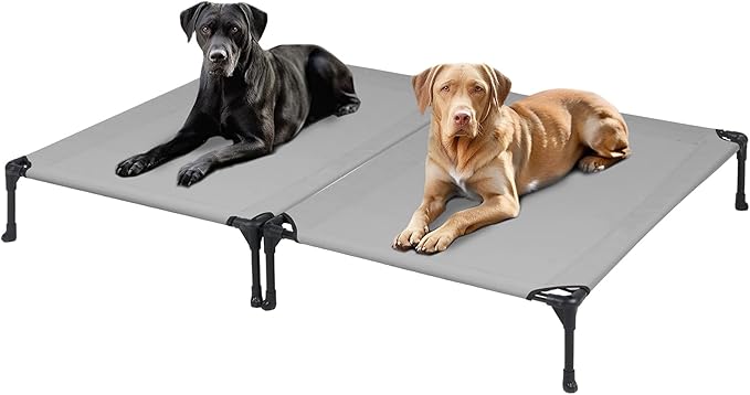 Veehoo 2 Pack Raised Dog Bed 42" x 30", Grey, CWC1803-L