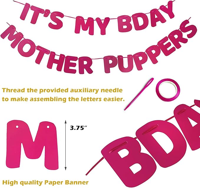 Birthday Plaid Dog Bandana with Button