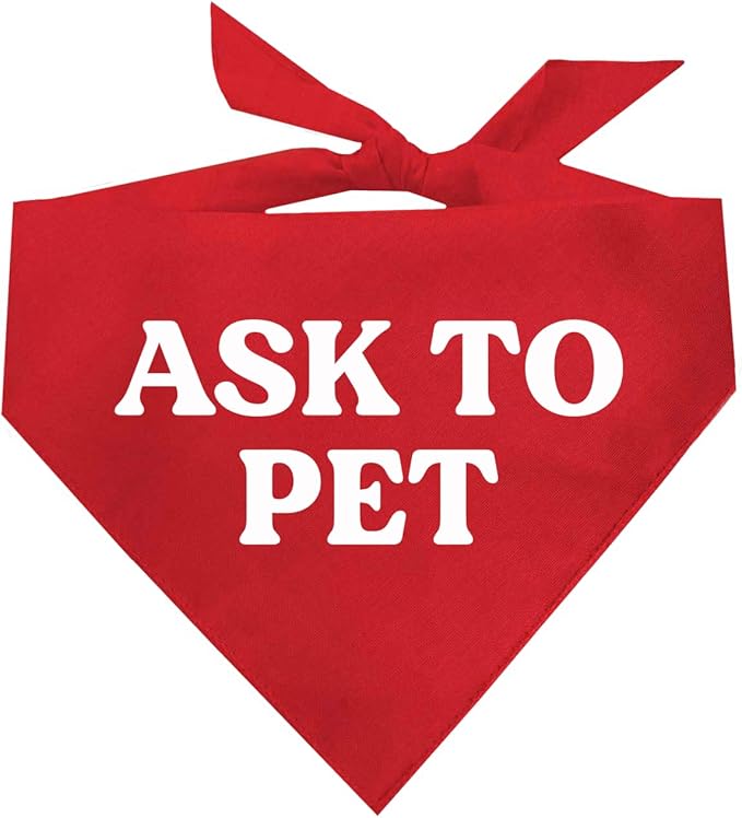 Ask to Pet Dog Bandana (Red 408)