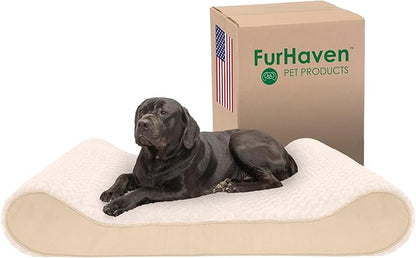 Furhaven Memory Foam Dog Bed for Extra Large Dogs w/ Removable Washable Cover 180 lbs