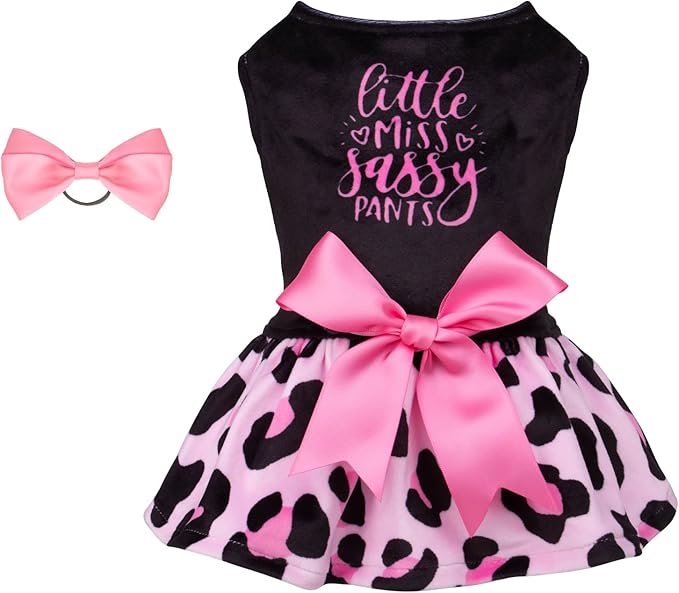 CuteBone Little Miss Sassy Pants Dog Leopard Print CVA15L-D