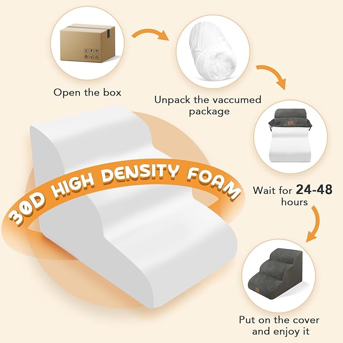 Mestuel 3 Tiers Dog Stairs for Bed Sofa Couch 15.7''H