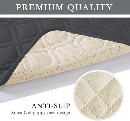 SUNNYTEX Waterproof Dog Bed Cover Dog Mat Pet Pad Pet Blanket for Couch Sofa Bed Mat Anti-Slip Furniture Protrctor (Dark Grey) 30 inches *70 inches