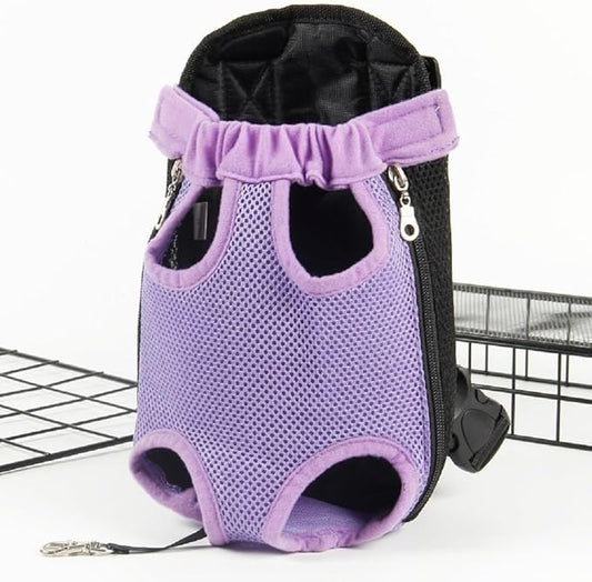 Cat Carrier Backpack, Carrier for Small Dogs Cats Sling Backpack Travel Bag, Pet Backpack Bag for Hiking Travel Camping Outdoor Hold Pets Up to 15 Lbs (Color : Purple, Size : X-Large)