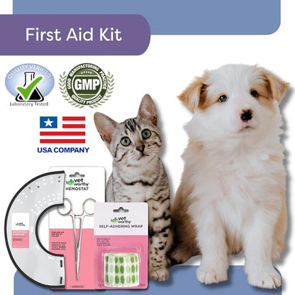 Vet Worthy Dog and Cat First Aid Kit 1 Adjustable 1 Hemostat, 1 Self-Adhering