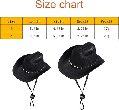 choyaxo Pet Cowboy Costume Cosplay Cap Halloween Costumes for Dogs Cat Pet Party Decoration Mini Cowboy Hat (Black