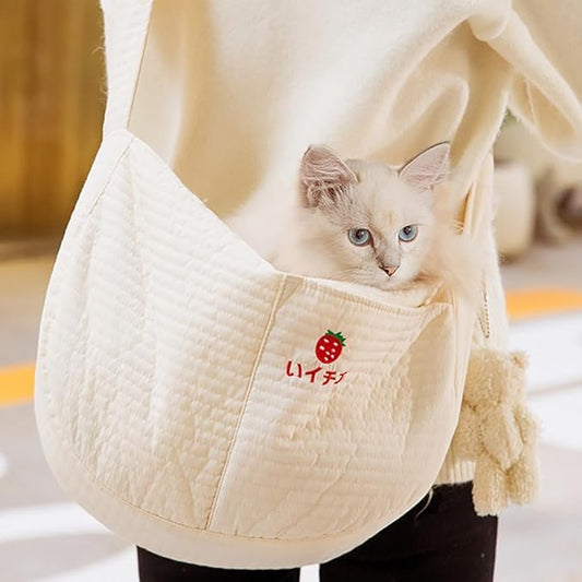 Pet Dog Cat Sling Carrier Bag Small Puppy Cat Carrying Bag Hands Free Pet Bag Lightweight Puppy Shoulder Bag for Pets up to 14lbs