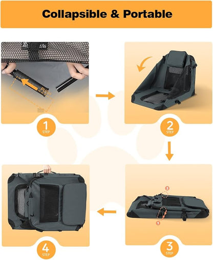 Large Cat Carrier 24"x16"x16" 2 Bowls,