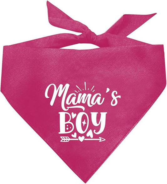 MaMa's Boy Dog Bandana, Dog Bandana for Small Medium Dogs, Funny Cute Dog Bandana, Gift for Dog Lover, Pet Dog Gender Revealing Triangle Scarf, Pet Scarf Accessories, Dog Bandana Pet Scarf (B33)