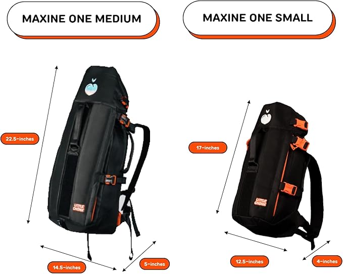 The Maxine One Dog Backpack Carrier by LITTLE CHONK | Made for Pets Up to 35 lbs | Adjustable Front Facing Bag for Travel or Hiking | Dog Carrier for Small Sized Breeds - Bark After Dark Black