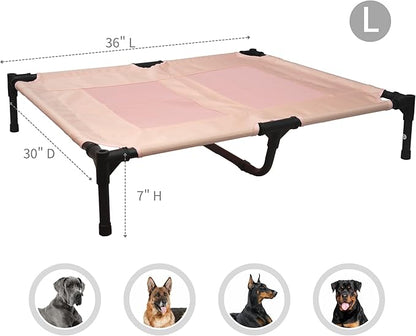 Large Dog Cot Bed Outdoor Waterproof Outdoor,Pink,36 * 30 * 7 inches