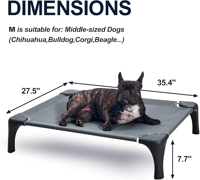 Elevated Dog Bed for Medium Dogs 150lbs, Durable