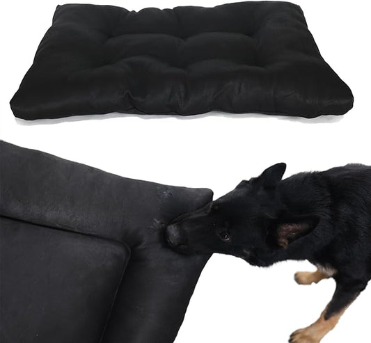 Indestructible Dog Beds Chew Proof Large Dogs Washable 42inch Crate 42"x28",Black