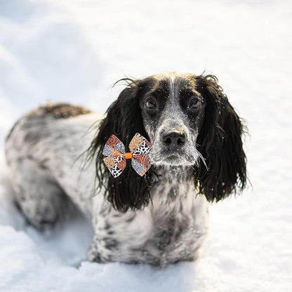 24Pcs/12 Pairs Big Dog Hair Bows Animal Print