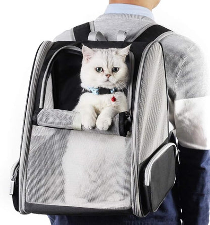 Texsens Innovative Traveler Bubble Backpack Pet Carriers for Cats and Dogs (Black)