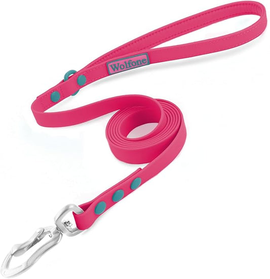 Waterproof Dog Leash Carabiner Leash for Dogs Soft 5ft*15mm*2.0mm Pink