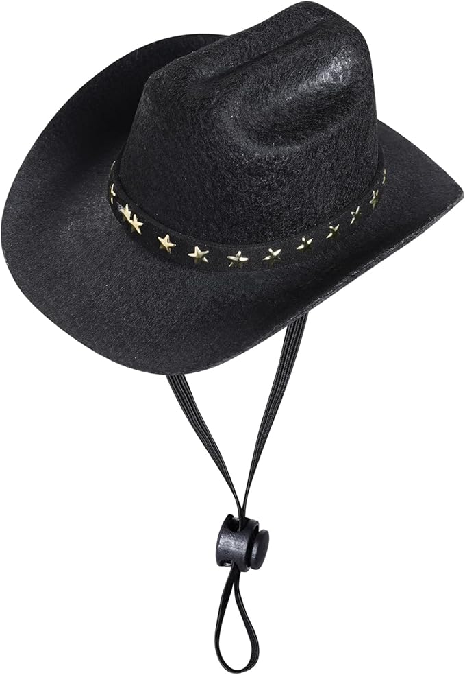 choyaxo Pet Cowboy Costume Cosplay Cap Halloween Costumes for Dogs Cat Pet Party Decoration Mini Cowboy Hat (Black