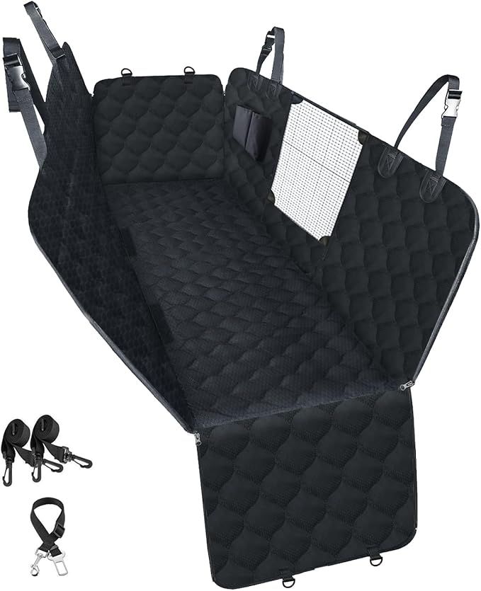 PETICON Dog Car Seat Cover with Mesh Window 100% Waterproof