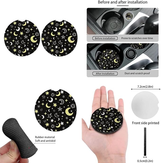 Moon Stars 13 PCS Car Seat Cover Polka