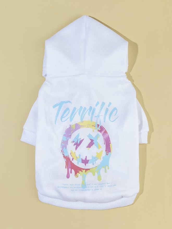 QWINEE Letter Graphic Cat Hoodie Breathable Stretchy Sweatshirts