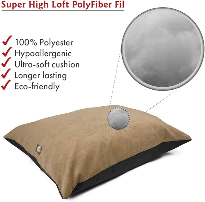 Majestic Pet Rectangle Large Dog Bed Washable – Non Slip Comfy Pet Bed – Dog Crate Bed Super Value Pillow Dog Bed – Dog Kennel Bed for Sleeping 46 x 35 Inch