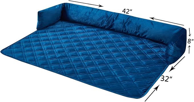 Brilliant Sunshine Premium Blue Silky Velvet Pet Sofa Bed
