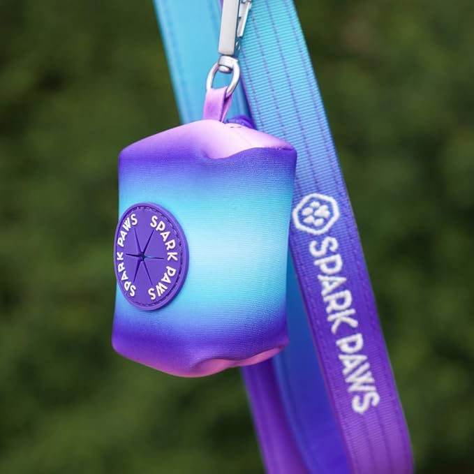 Spark Paws Premium Dog Leash & Poop Bag Set 90s Retro