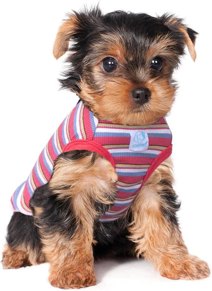 Striped Teacup Pet Dog T-Shirts 100% Cotton