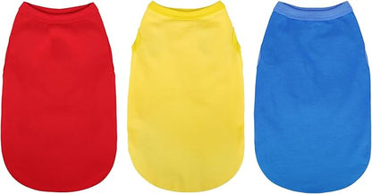 Upgrade Your Pup's Wardrobe: 3-Pack Sleeveless Cotton Dog