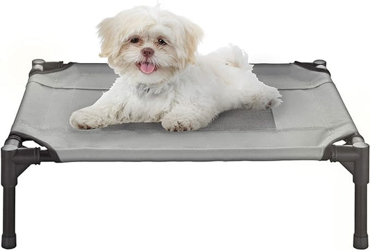 PETMAKER Elevated Dog Bed 24.5x18.5-Inch Portable 25lbs (Gray)