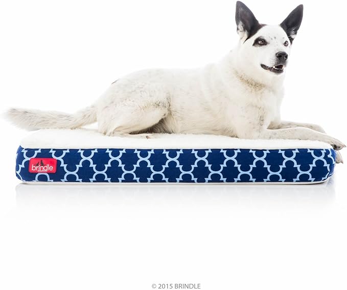 Brindle Waterproof Designer Memory Foam Pet Bed-Removable Machine Cover-4 Inch