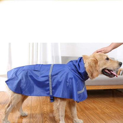 NACOCO Large Dog Raincoat Adjustable Pet Water Proof Clothes Lightweight Rain Jacket Poncho Hoodies with Strip Reflective (L
