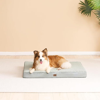 EHEYCIGA Washable Dog Beds for Large Dogs Green(35 x 23)