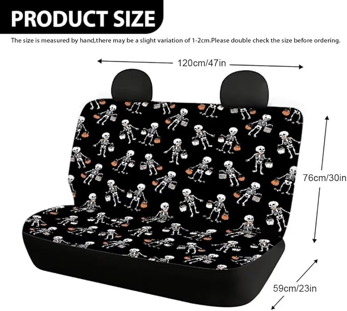 Skull Pumpkin Bag Car Seat Covers Rear Bench