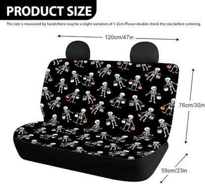Skull Pumpkin Bag Car Seat Covers Rear Bench